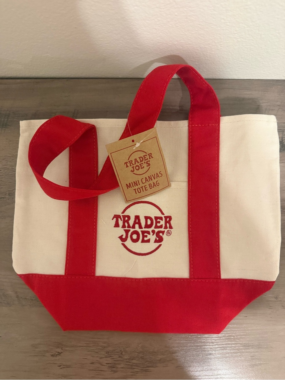 Trader Joe’s Mini Canvas Tote: Red Straps